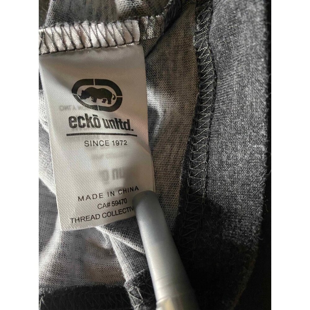 Ecko Unltd. Black White Tie Dye T-Shirt Mens XL Graphic Hip-Hop Tee Y2K - Picture 5 of 8
